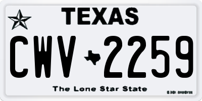 TX license plate CWV2259