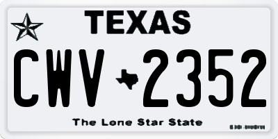 TX license plate CWV2352