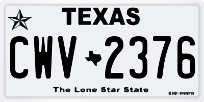TX license plate CWV2376