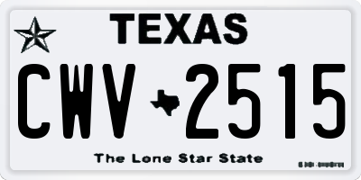 TX license plate CWV2515