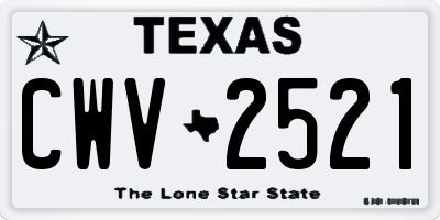 TX license plate CWV2521