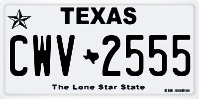 TX license plate CWV2555