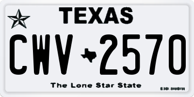 TX license plate CWV2570