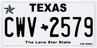 TX license plate CWV2579