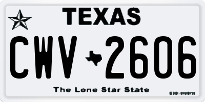 TX license plate CWV2606