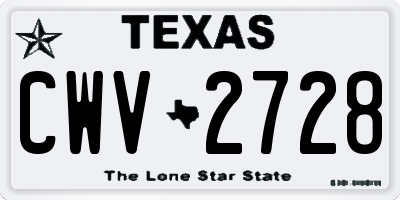 TX license plate CWV2728