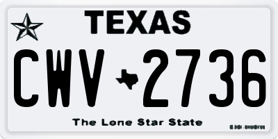 TX license plate CWV2736