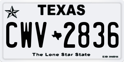TX license plate CWV2836