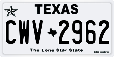 TX license plate CWV2962