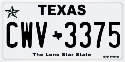 TX license plate CWV3375