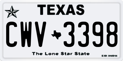 TX license plate CWV3398