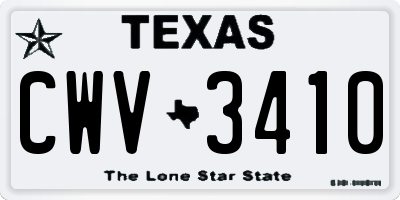 TX license plate CWV3410