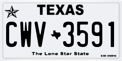 TX license plate CWV3591