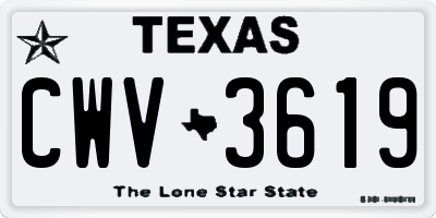 TX license plate CWV3619