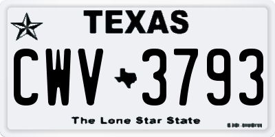 TX license plate CWV3793