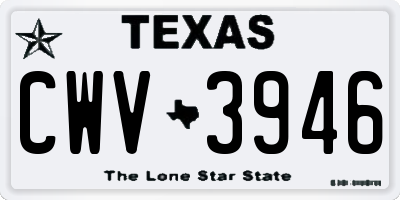 TX license plate CWV3946