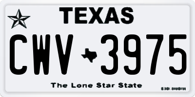 TX license plate CWV3975