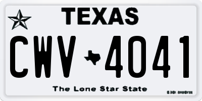TX license plate CWV4041