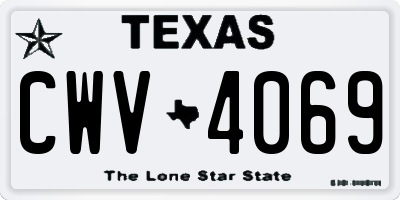 TX license plate CWV4069