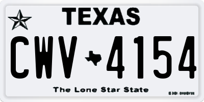 TX license plate CWV4154