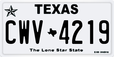 TX license plate CWV4219