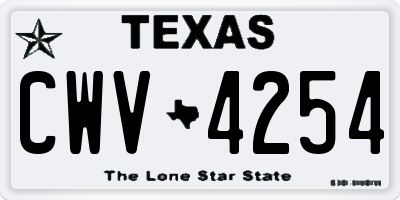 TX license plate CWV4254