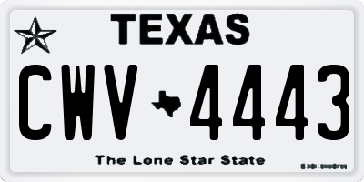 TX license plate CWV4443