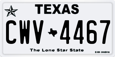 TX license plate CWV4467