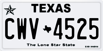 TX license plate CWV4525