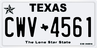 TX license plate CWV4561