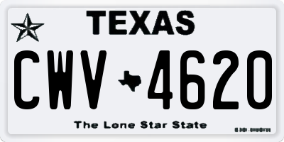 TX license plate CWV4620