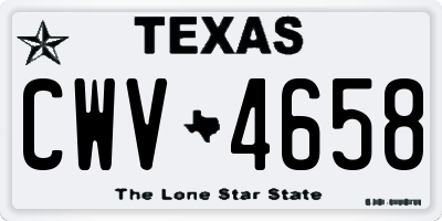 TX license plate CWV4658