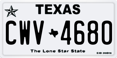 TX license plate CWV4680