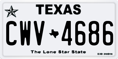 TX license plate CWV4686