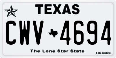 TX license plate CWV4694