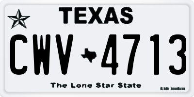 TX license plate CWV4713