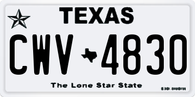TX license plate CWV4830