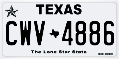 TX license plate CWV4886