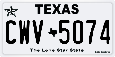 TX license plate CWV5074