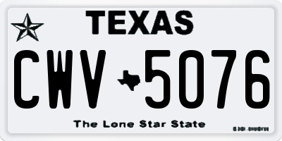 TX license plate CWV5076