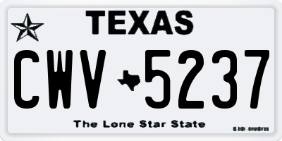 TX license plate CWV5237