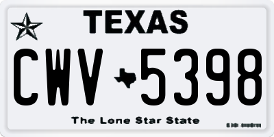 TX license plate CWV5398