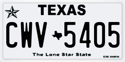 TX license plate CWV5405