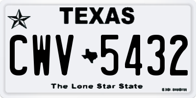 TX license plate CWV5432