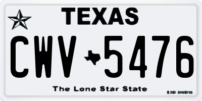 TX license plate CWV5476