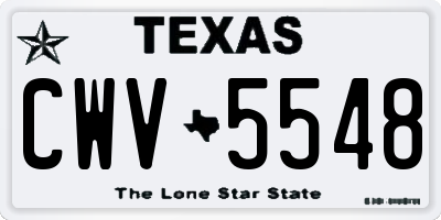 TX license plate CWV5548