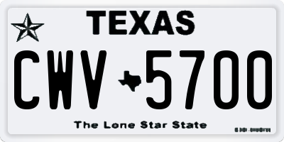TX license plate CWV5700