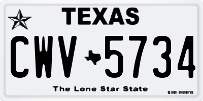 TX license plate CWV5734