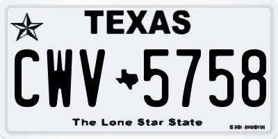 TX license plate CWV5758