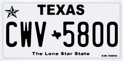 TX license plate CWV5800